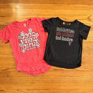 Lot Of 2 Girls Texas Tech Red Raiders T-shirts Size L And XL Free Shipping